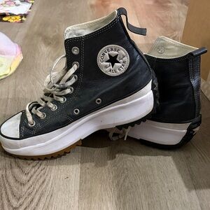 Converse Women's Black and White Platform Sneakers
